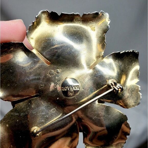 Giovanni | Vintage 60's Gold Blooming Rose Brooch - Picture 2 of 3